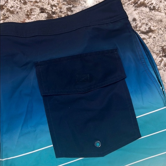 Men’s No Boundaries Blue and Yellow Board Shorts/Bath with Gradient Design, NWT. - Picture 6 of 11